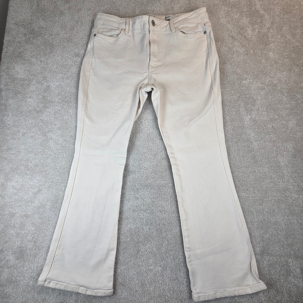 J.Jill Denim Modern Slim Bootcut Jeans Off White Cream 14P WPT271462